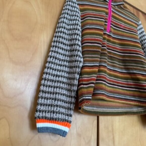 Andersson Bell Striped Chenille Fleece Crochet Quarter Zip Sweater (sz M) - Picture 6 of 12